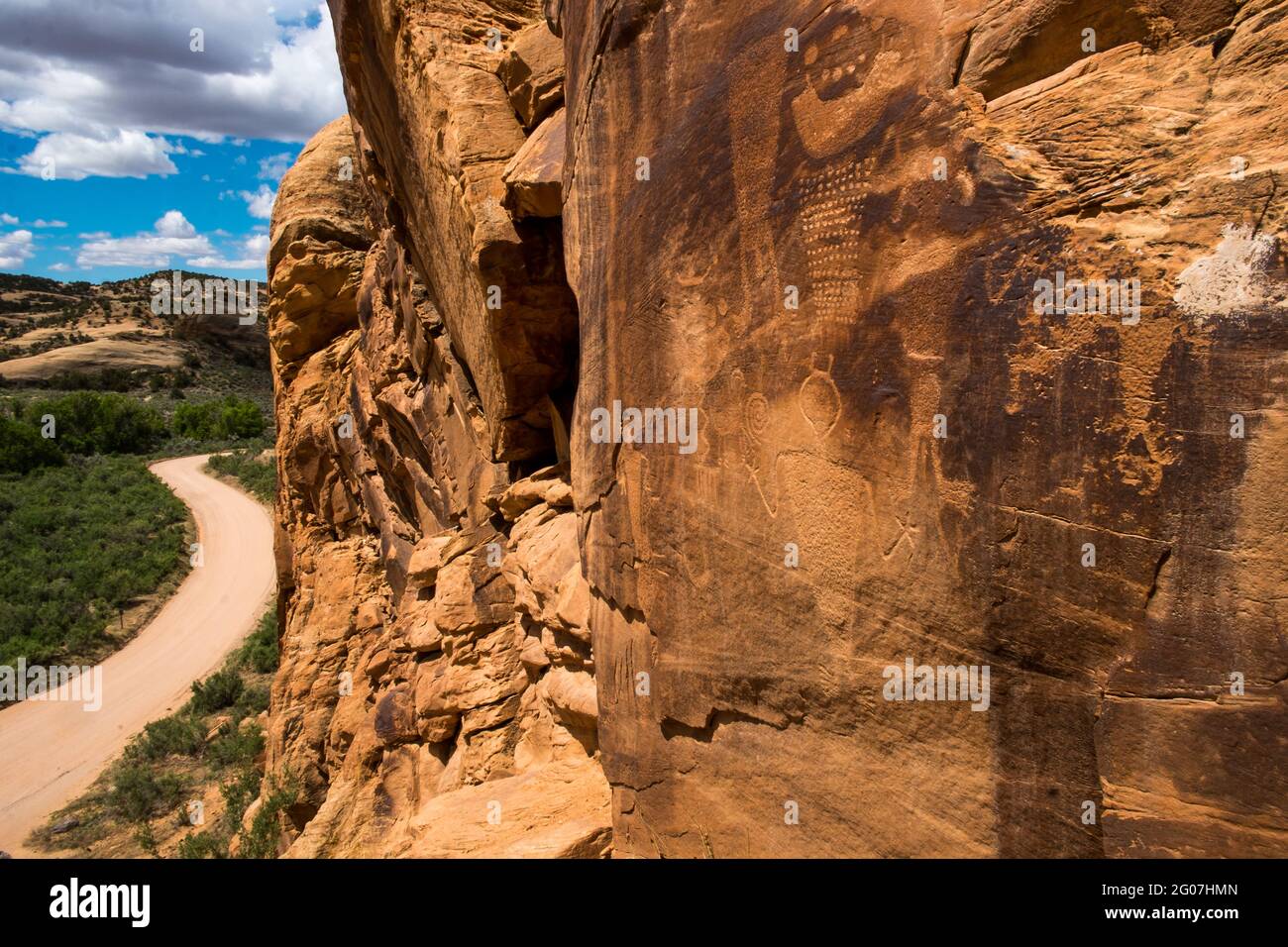 Cucciolo Creek Petroglifi al Dinosaur National Monument, Utah, USA Foto Stock