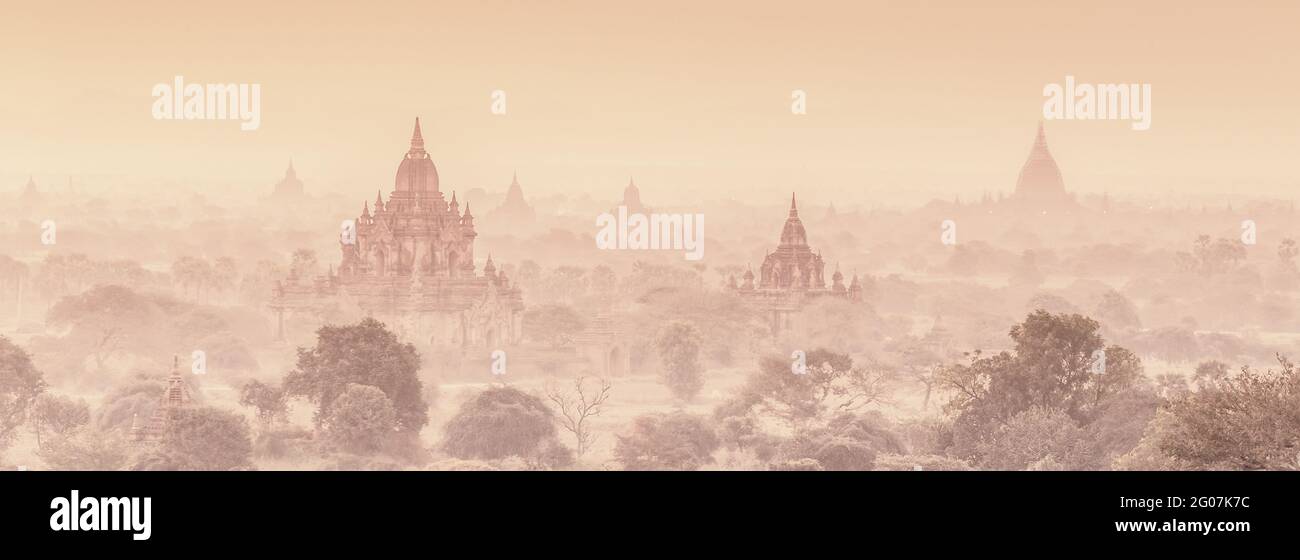 Templi di Bagan, birmania, myanmar, Asia. Foto Stock