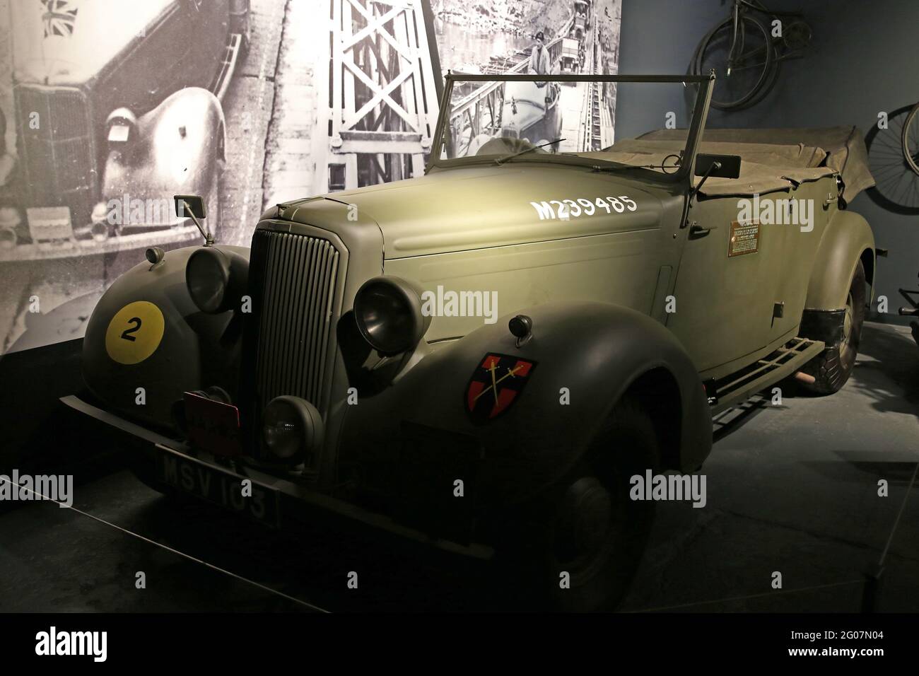 Montgomery's Humber Super Snipe staff Car (1943), Coventry Transport Museum, Millennium Place, Coventry, West Midlands, Inghilterra, Regno Unito, Europa Foto Stock