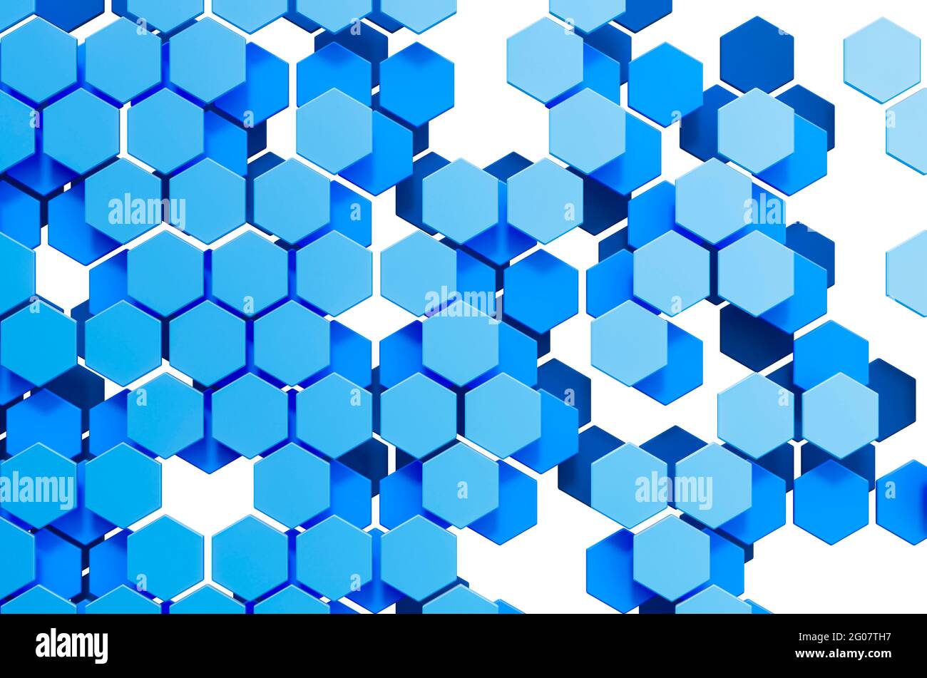 Sfondo astratto da esagoni blu. Rendering 3D Foto Stock