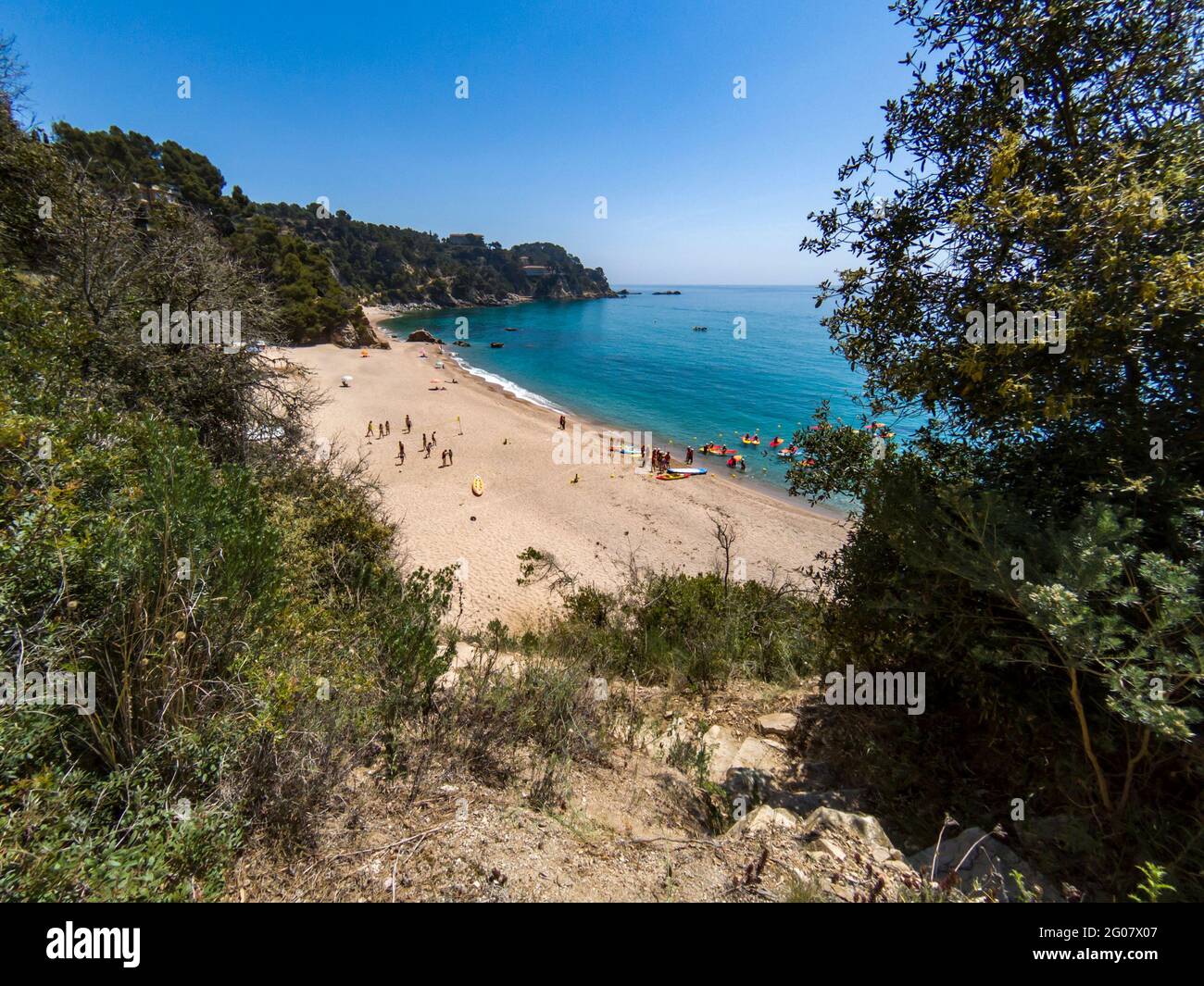 Canyelles spiaggia sulla Costa Brava spagnola, Catalogna, Spagna Foto Stock