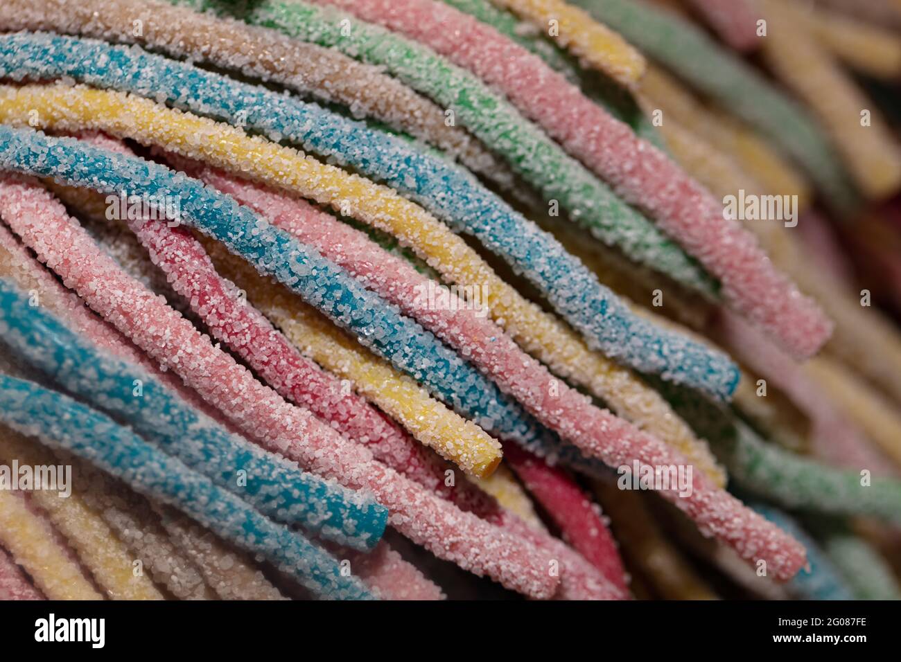 Multicolore jelly verme caramelle sfondo testurizzato Foto Stock