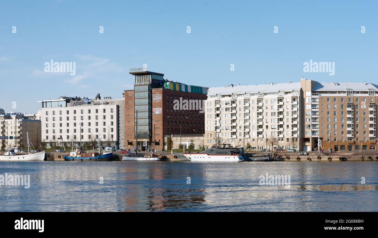 Radisson Blue Seaside Hotel sul lungomare di West Harbour a Helsinki, Finlandia Foto Stock