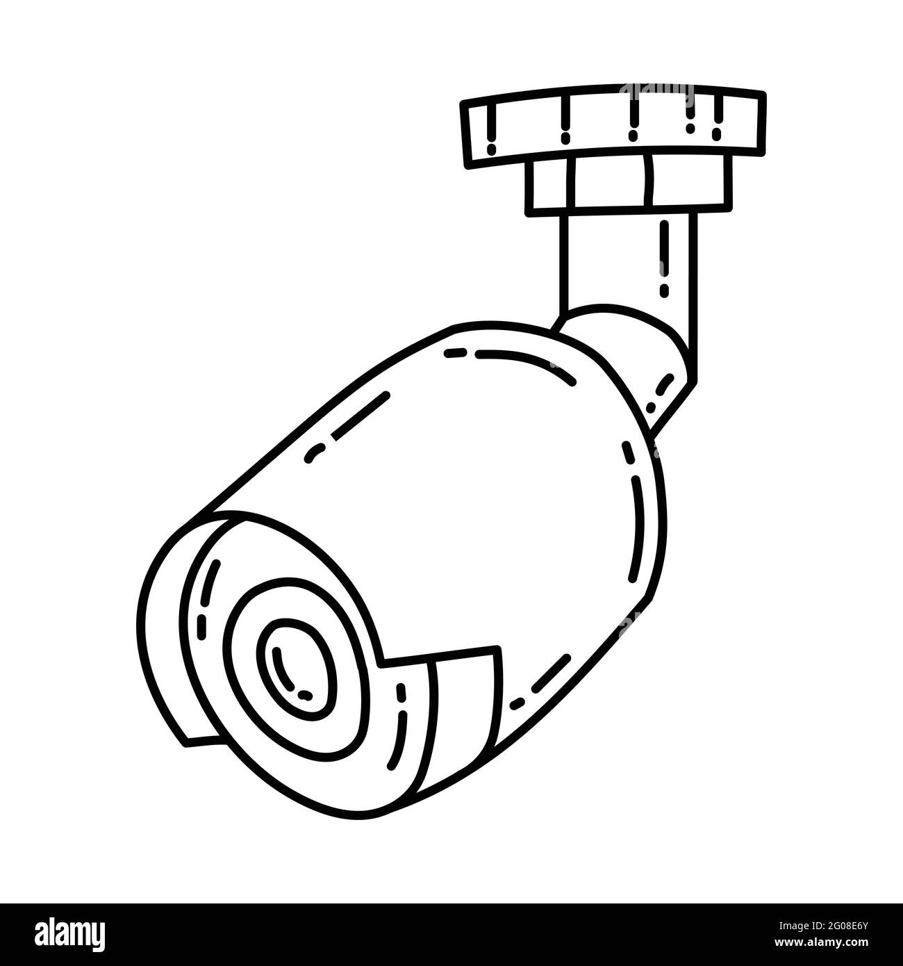 TVCC come apparecchiatura per le telecomunicazioni Imposta vettore icona disegnata a mano. Illustrazione Vettoriale