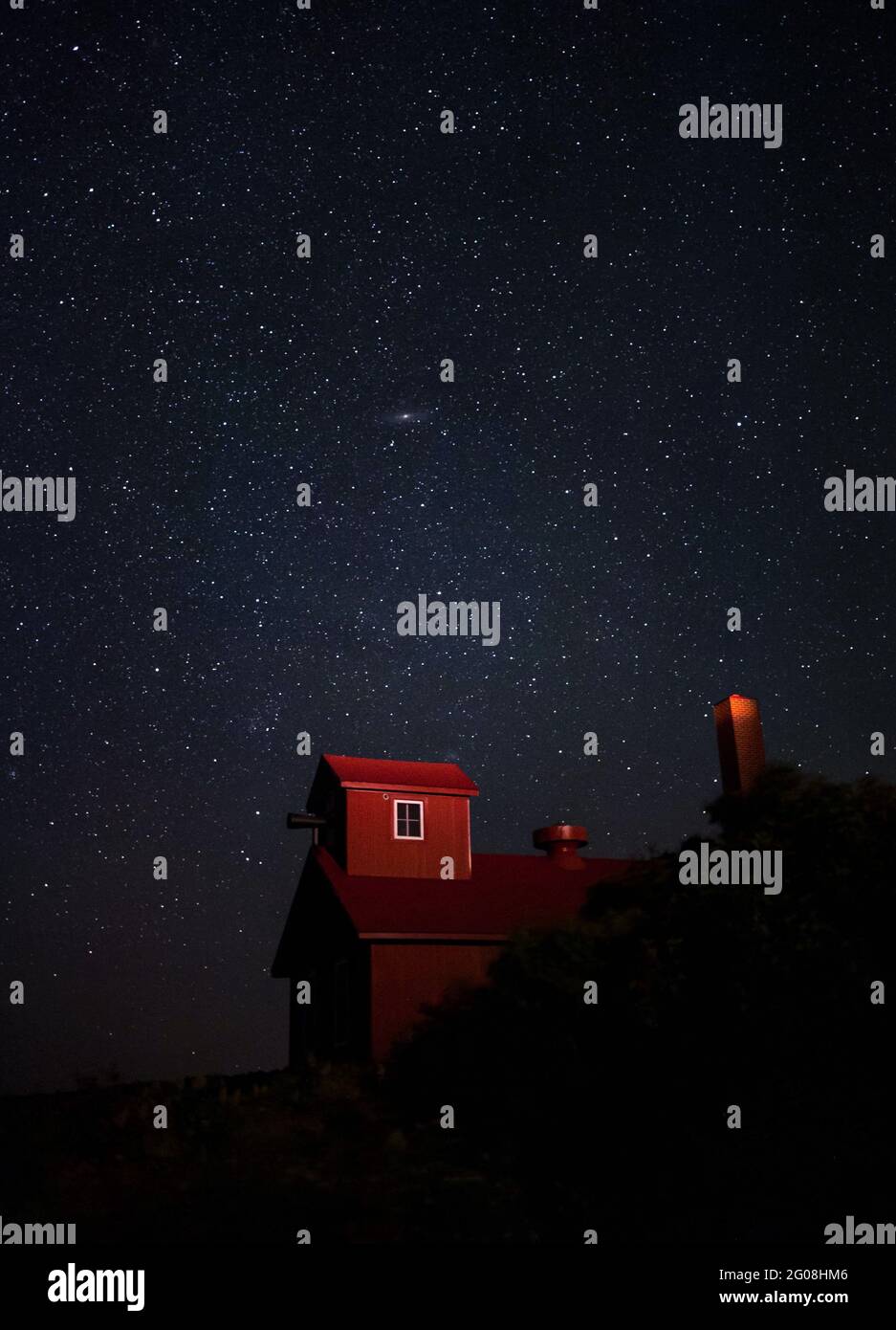 Stelle sul faro di Point Betsie, Michigan, USA Foto Stock