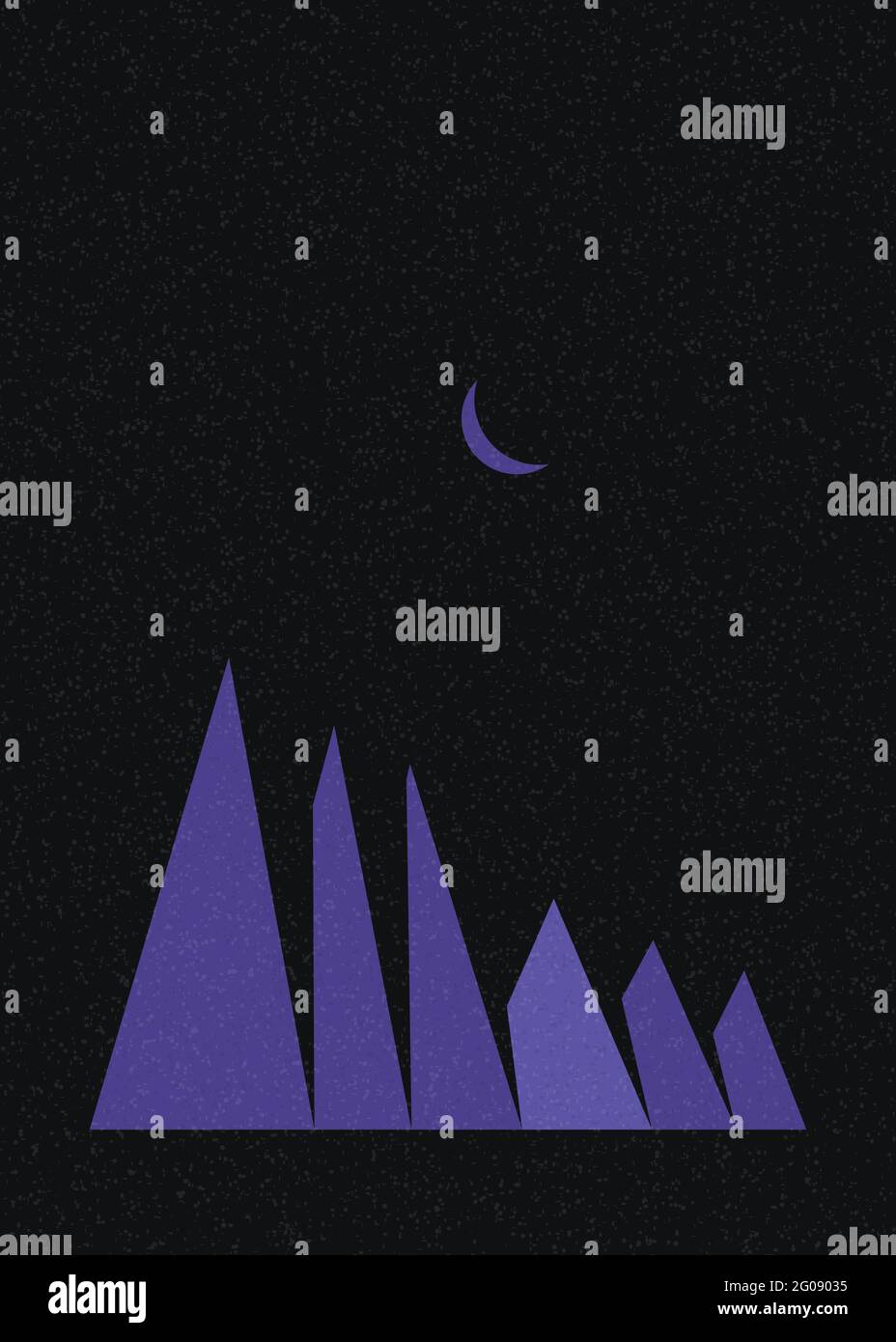 Illustrazione generativa di poster con silhouette delle Geometric Mountains Illustrazione Vettoriale