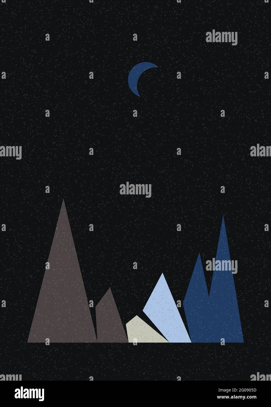 Illustrazione generativa di poster con silhouette delle Geometric Mountains Illustrazione Vettoriale