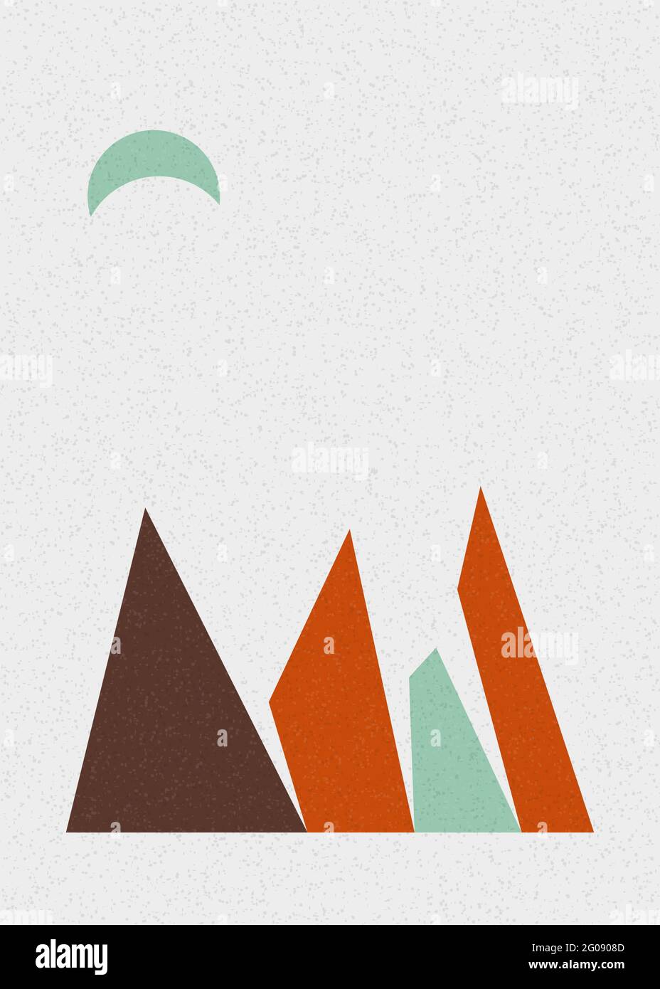 Illustrazione generativa di poster con silhouette delle Geometric Mountains Illustrazione Vettoriale