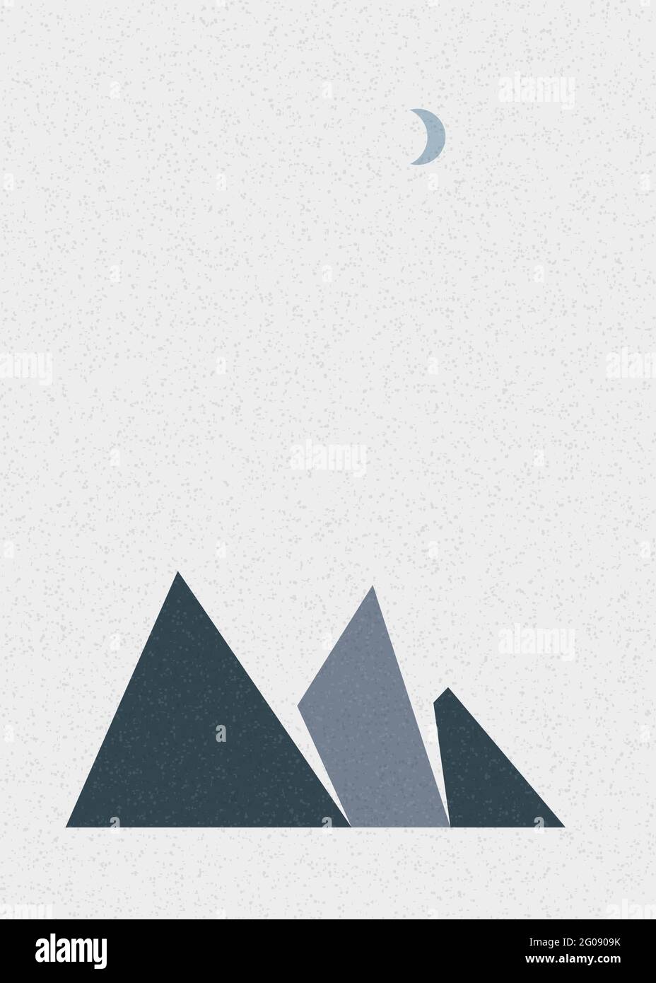 Illustrazione generativa di poster con silhouette delle Geometric Mountains Illustrazione Vettoriale
