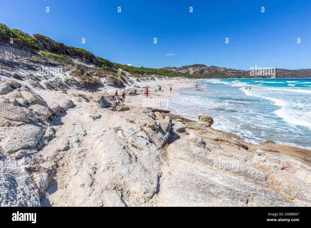 Spiaggia di Saleccia, Corsica, Francia Foto Stock