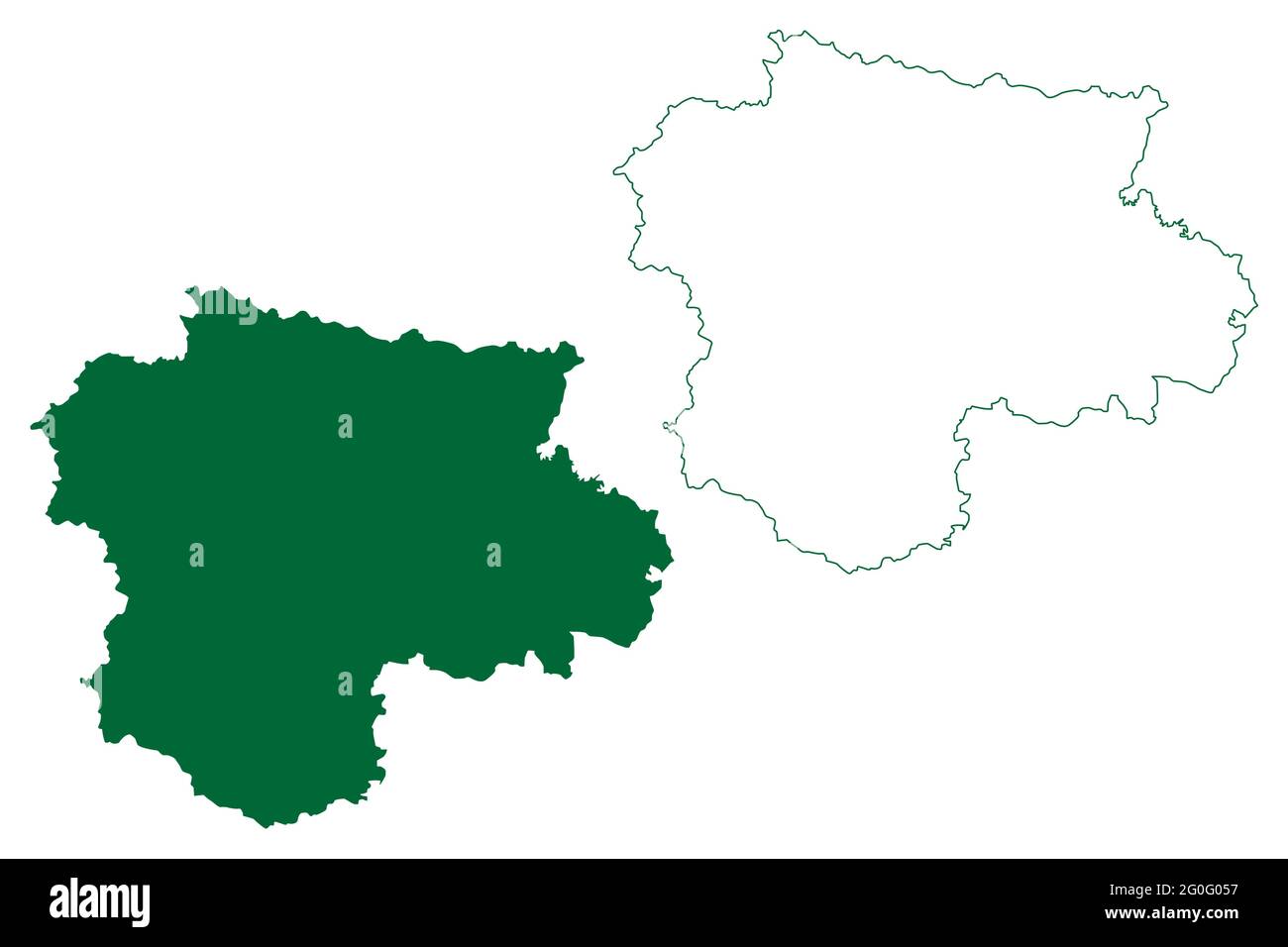 Illustrazione vettoriale del distretto di Satara (stato di Maharashtra, divisione di Pune, Repubblica dell'India), schizzo della mappa di Satara Illustrazione Vettoriale