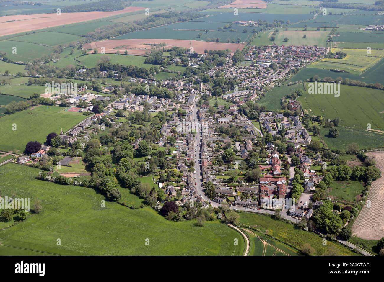 Vista aerea di Barwick nel villaggio di Elmet, a est di Leeds, West Yorkshire Foto Stock Vista aerea di Barwick nel villaggio di Elmet, a est di Leeds, West Yorkshire Foto Stock