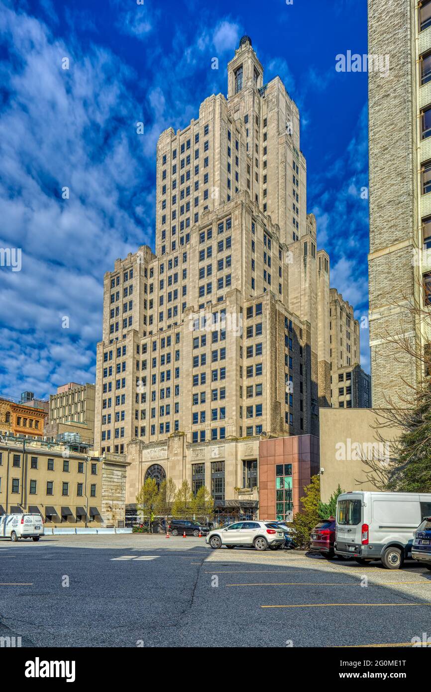 Industrial Trust Company Building, noto anche come Superman Building, 111 Westminster Street. L'iconico grattacielo di Providence è sulla lista di tutti "in via di estinzione". Foto Stock