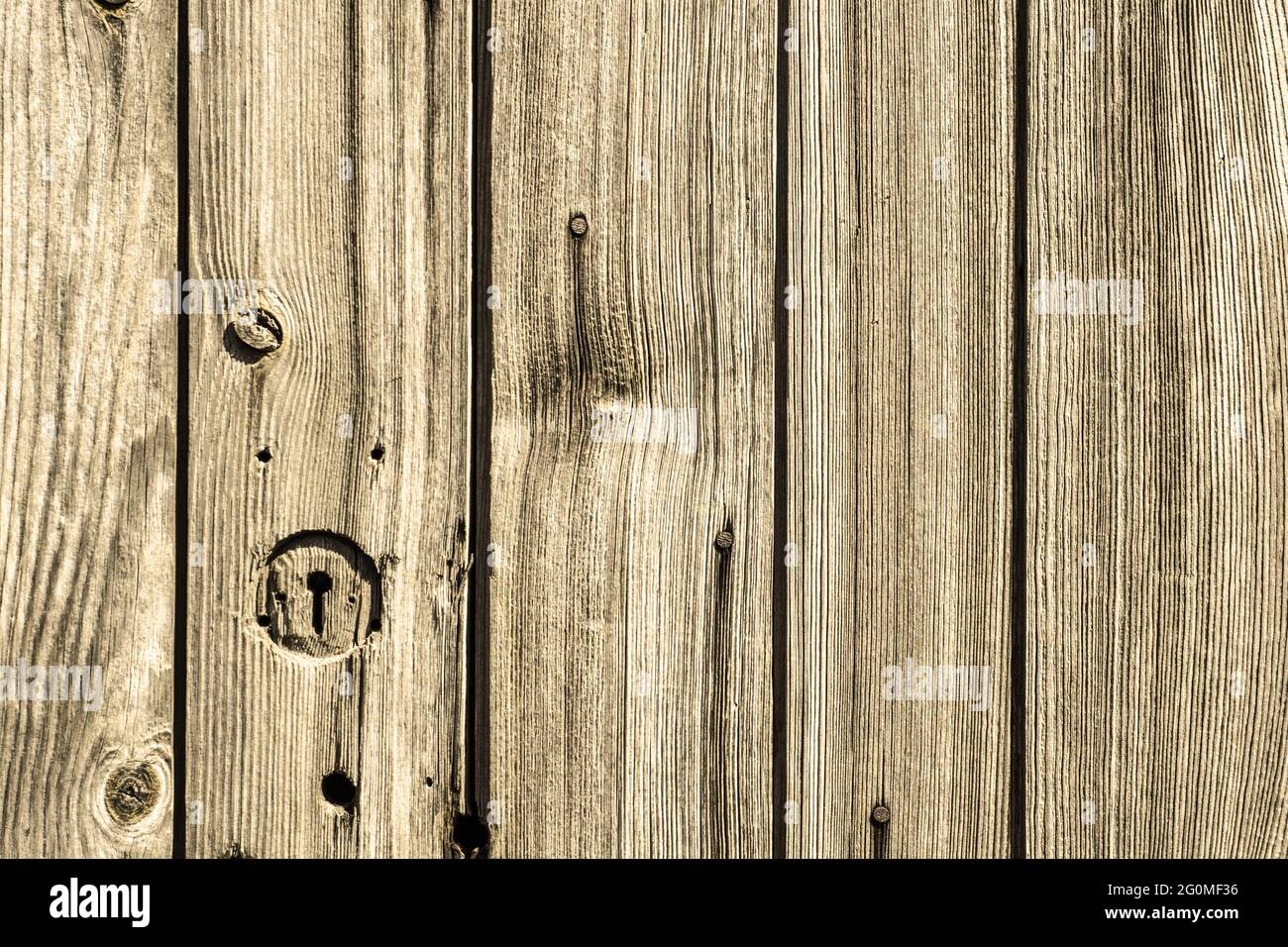 Sfondo con struttura in legno, tavole di colore grigio. Foto Stock