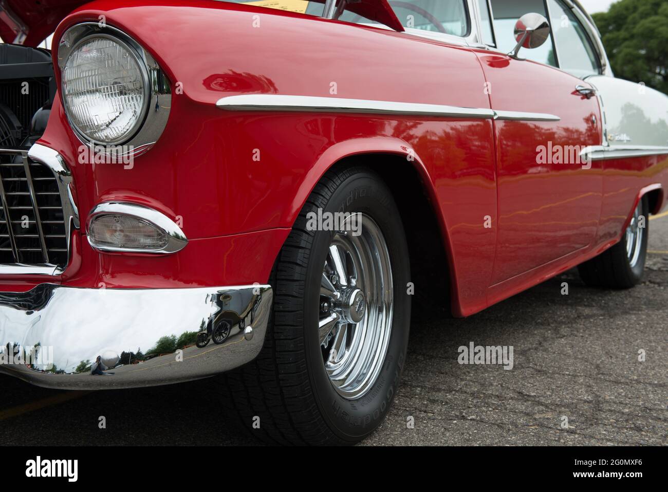 Classic Rosso 1956 Chevy Foto Stock