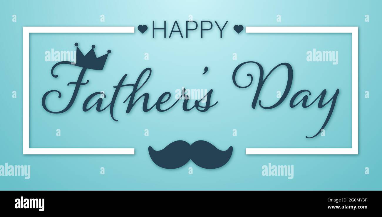 Modello di banner per il giorno del Padre su sfondo blu. Illustrazione vettoriale Illustrazione Vettoriale