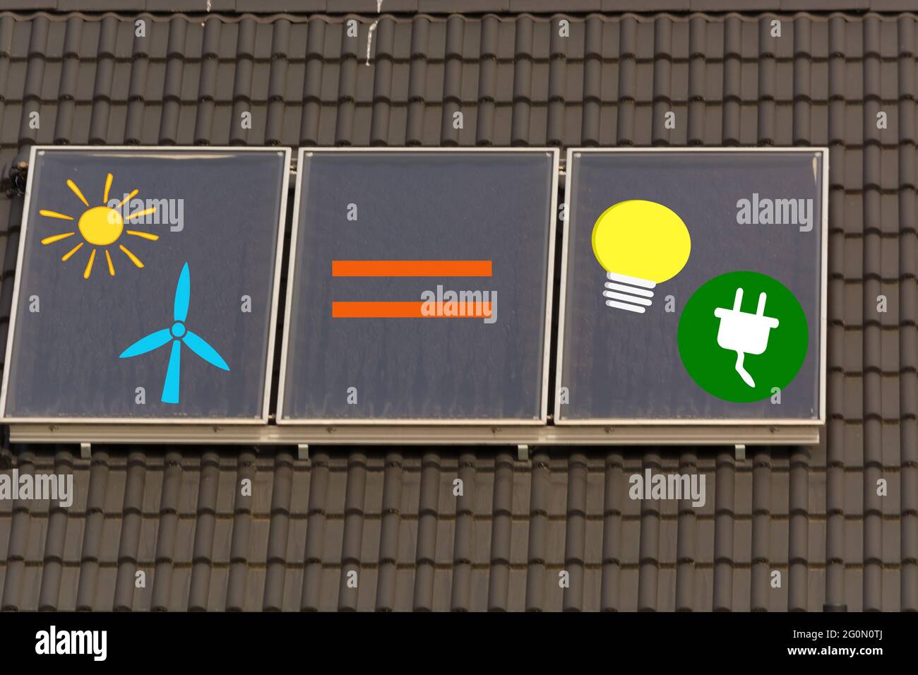 Pannello solare, fotovoltaico, fonte di potere alternativa - Concetto di sostenibilità delle risorse Foto Stock