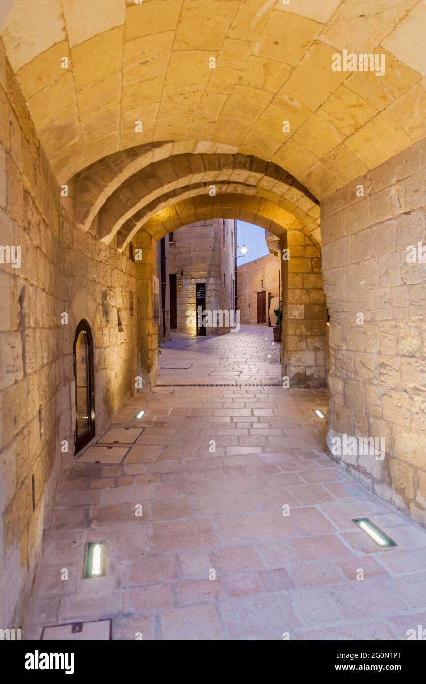 Ingresso alla Cittadella, alla cittadella di Victoria, all'isola di Gozo, a Malta Foto Stock