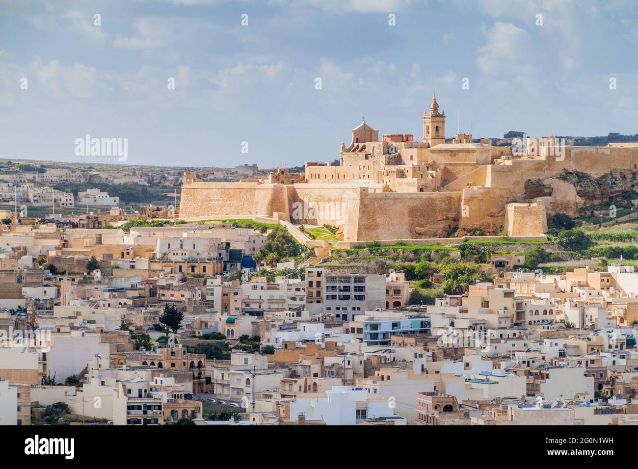 Victoria e la Cittadella, Gozo Island, Malta Foto Stock