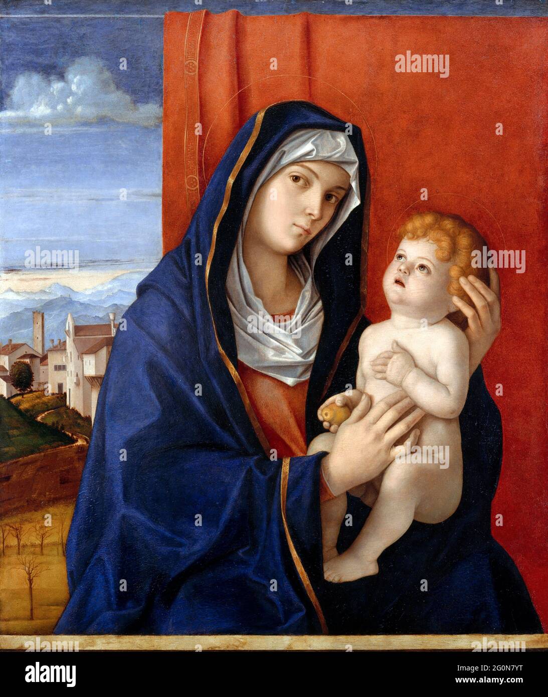 Madonna col Bambino di Giovanni Bellini (1435-1516 ca.), olio su legno, fine 1480 Foto Stock