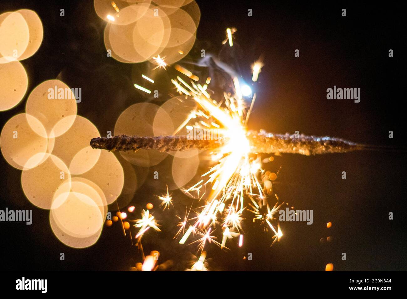 Vari stati di uno sparkler Foto Stock