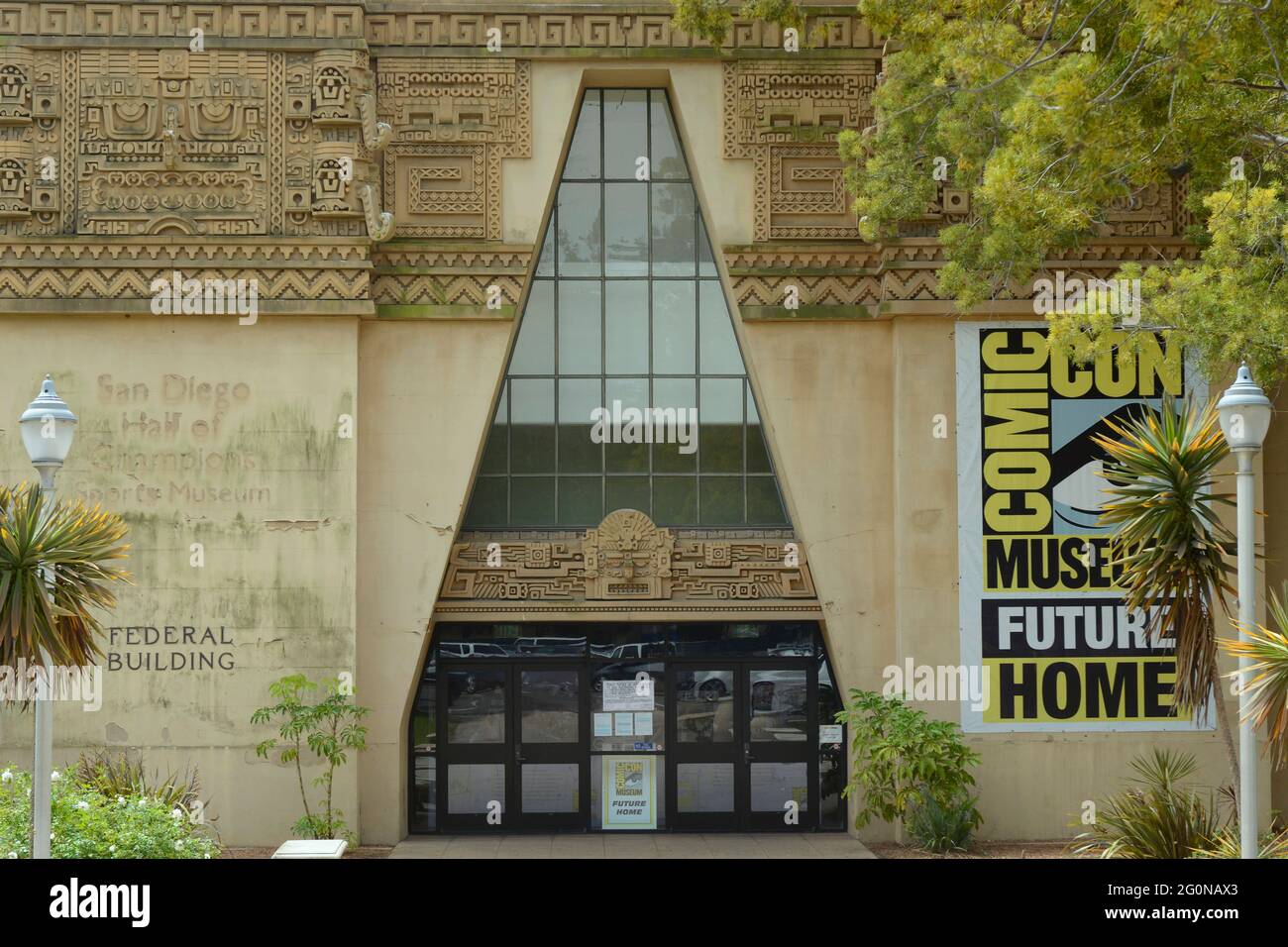 Ingresso al Museo Comic-con nel Balboa Park, San Diego, California Foto Stock