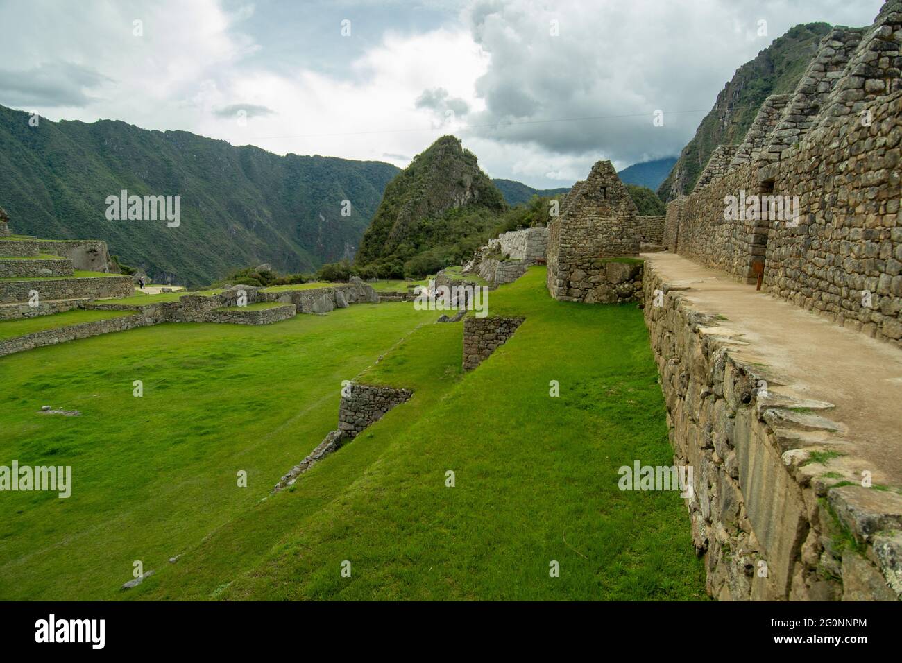 Machu Picchu, conosciuta come la città perduta degli Incas, Perù il 10 ottobre 2014. Foto Stock