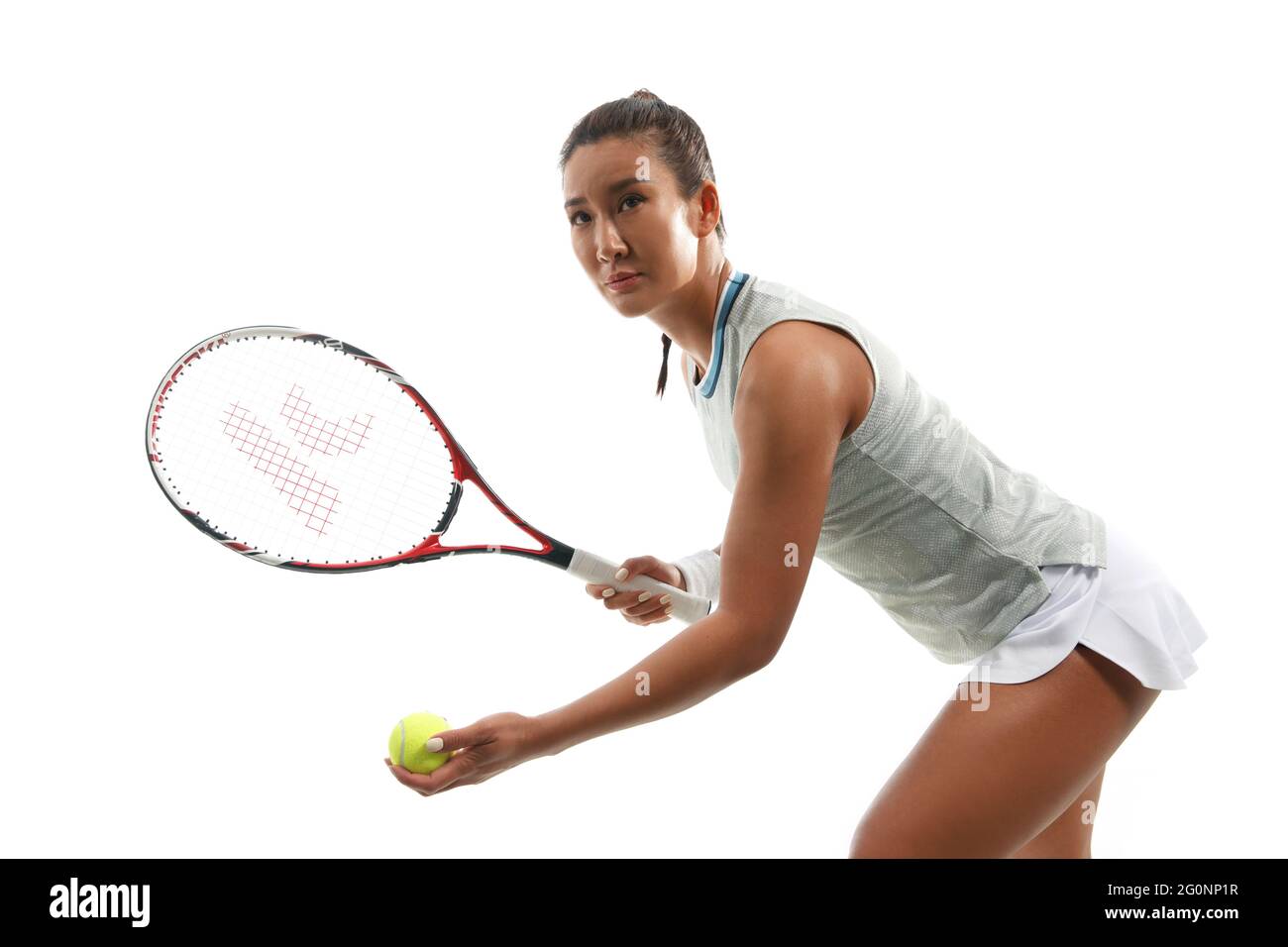 Giovani atlete a giocare a tennis Foto Stock