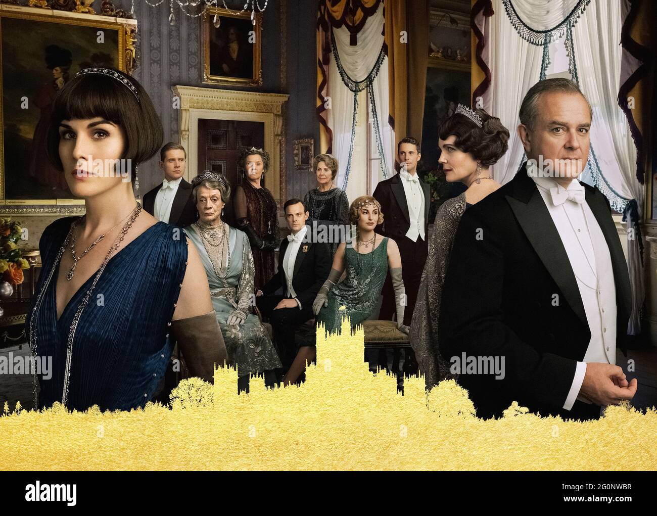 REGNO UNITO. Elizabeth McGovern, Maggie Smith, Imelda Staunton, Hugh  Bonneville, Matthew Goode, Penelope Wilton, Michelle Dockery, Harry  Hadden-Paton, Laura Carmichael in the ©Focus presenta un nuovo film:  Downton Abbey (2019). Trama: La
