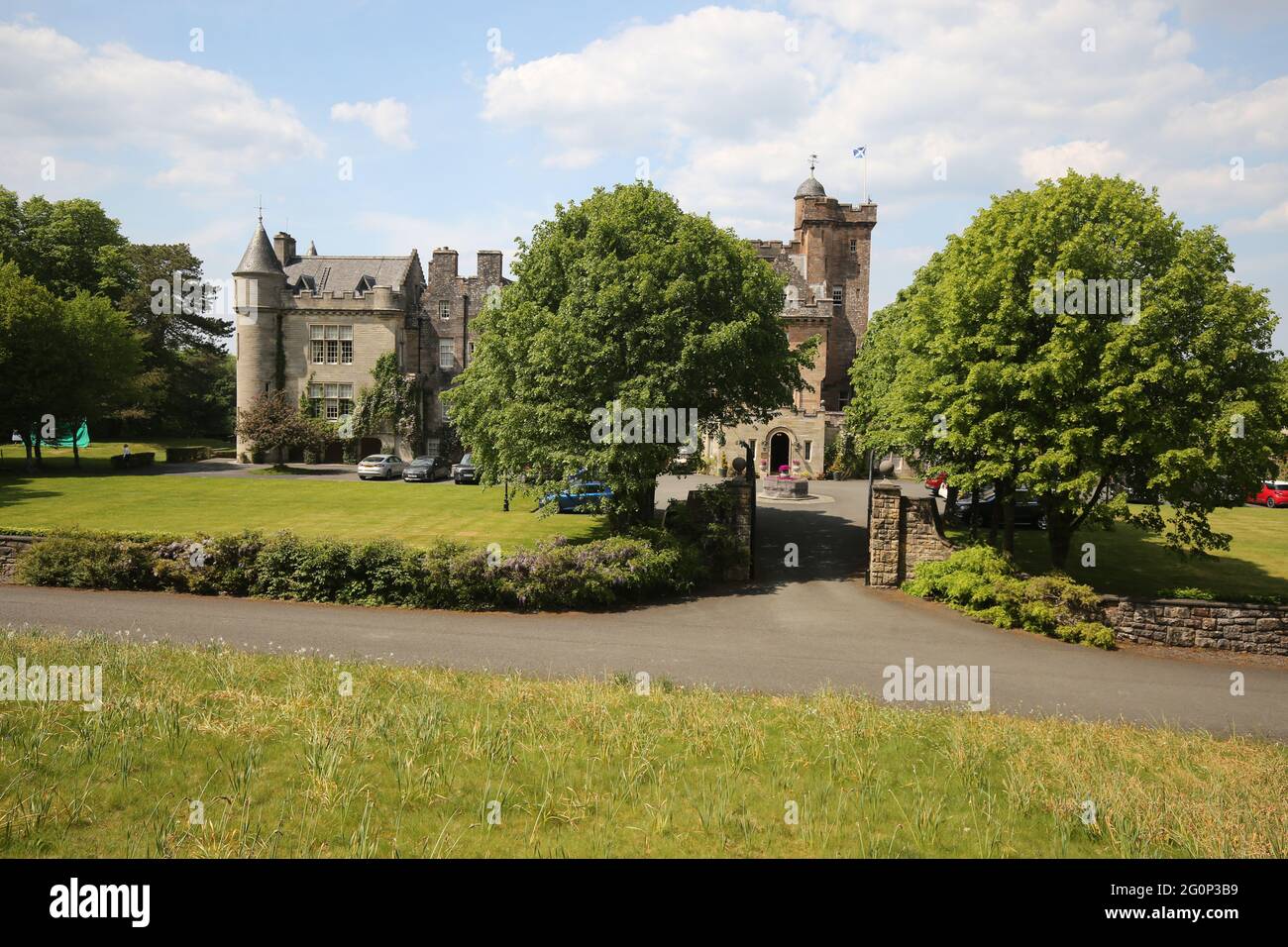 Glenapp Castle, Ballantrae, Girvan KA26 0NZ, Scozia, Regno Unito. Hotel 5 Stelle Luxury Castle, Ayrshire, Scozia Sud Ovest Foto Stock