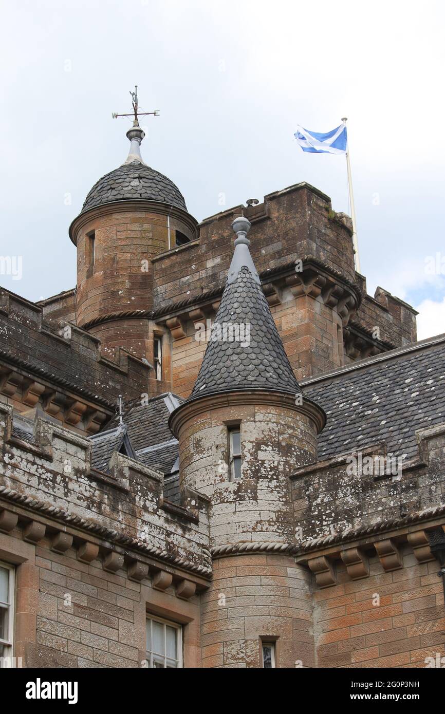 Glenapp Castle, Ballantrae, Girvan KA26 0NZ, Scozia, Regno Unito. Hotel 5 Stelle Luxury Castle, Ayrshire, Scozia Sud Ovest. Prospetto del castello Foto Stock