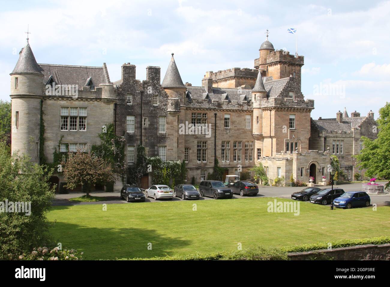 Glenapp Castle, Ballantrae, Girvan KA26 0NZ, Scozia, Regno Unito. Hotel 5 Stelle Luxury Castle, Ayrshire, Scozia Sud Ovest. Prospetto del castello Foto Stock