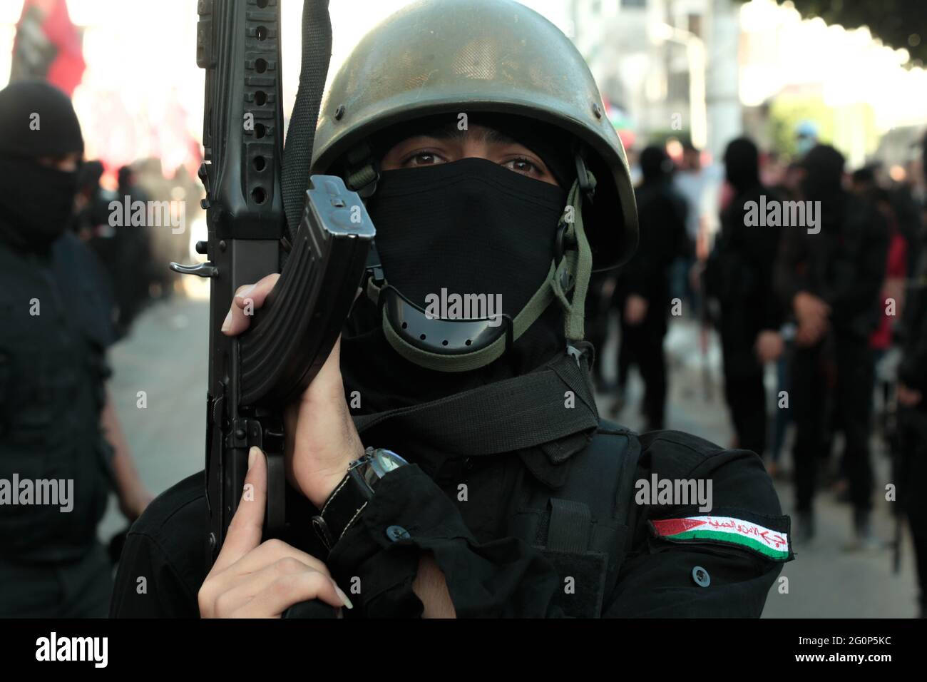 Gaza, Palestina. 02 giugno 2021. I sostenitori del fronte popolare per la Liberazione della Gaza, Palestina. 02 giugno 2021. I sostenitori del fronte popolare per la Liberazione della