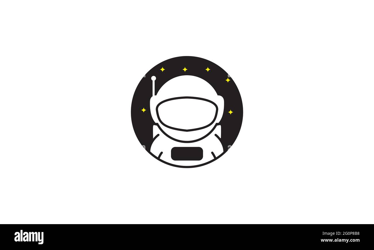 astronauta con simbolo di stella notturna icona vettoriale illustrazione grafica Illustrazione Vettoriale