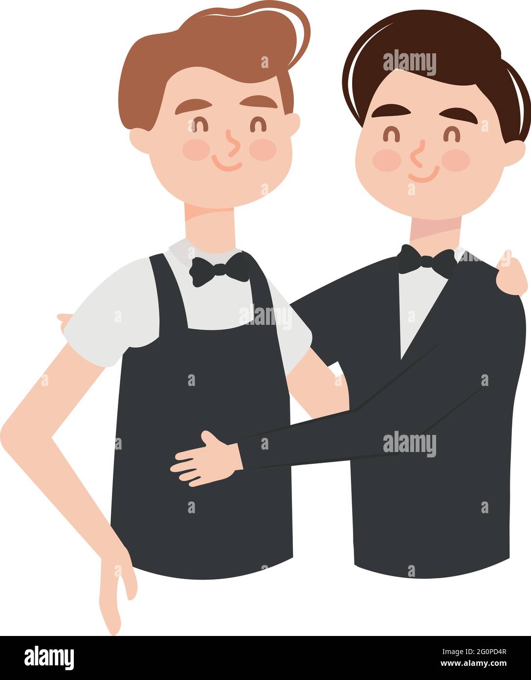 coppia gay in abito da sposa Illustrazione Vettoriale