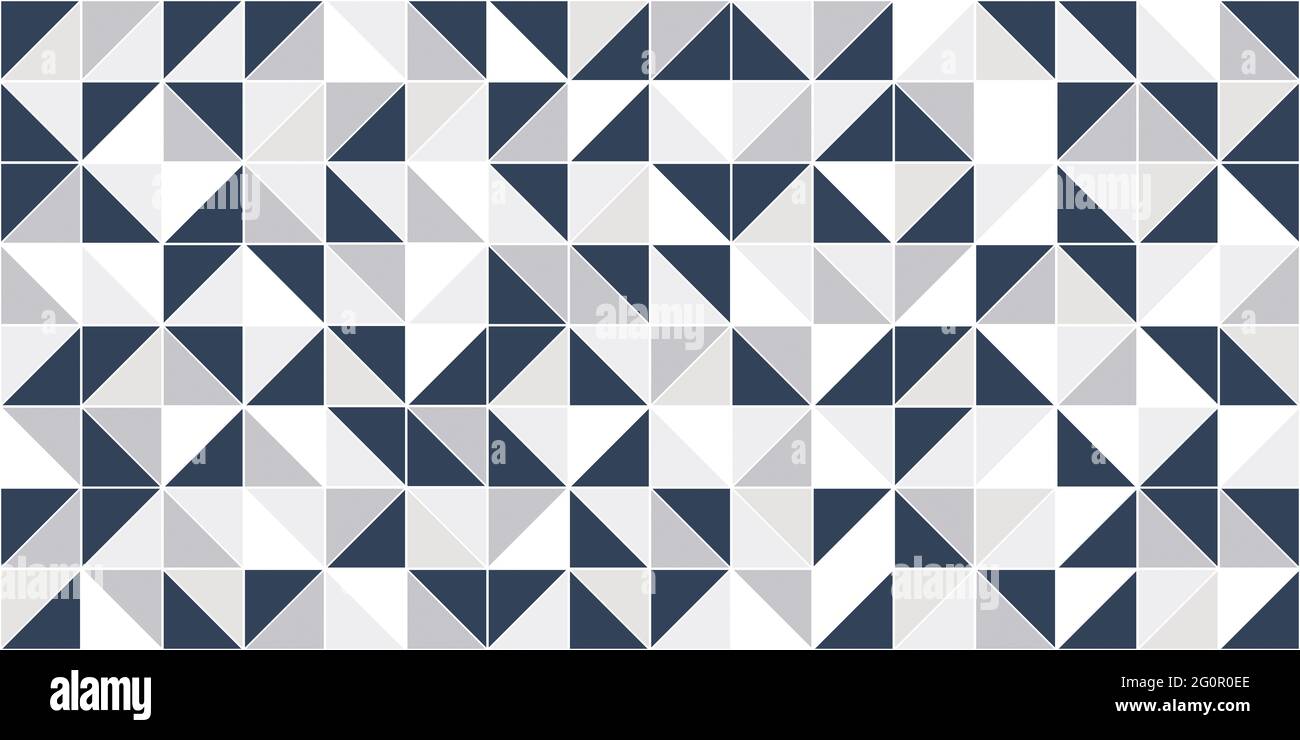 design a triangolo bianco e blu navy per piastrelle da parete e carta da parati Foto Stock