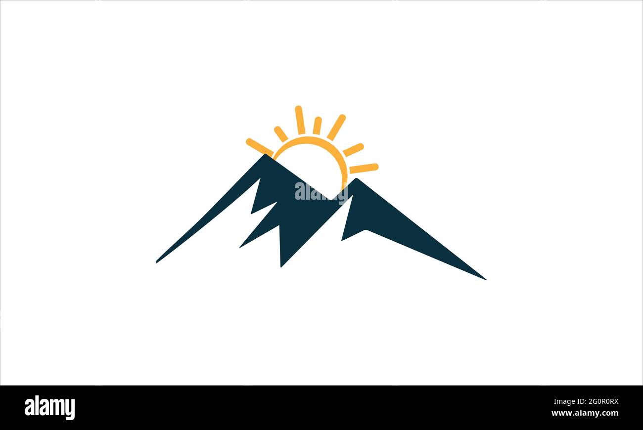 Mountain natura paesaggio logo e simboli icone business modello vettoriale illustrazione simbolo di disegno Illustrazione Vettoriale