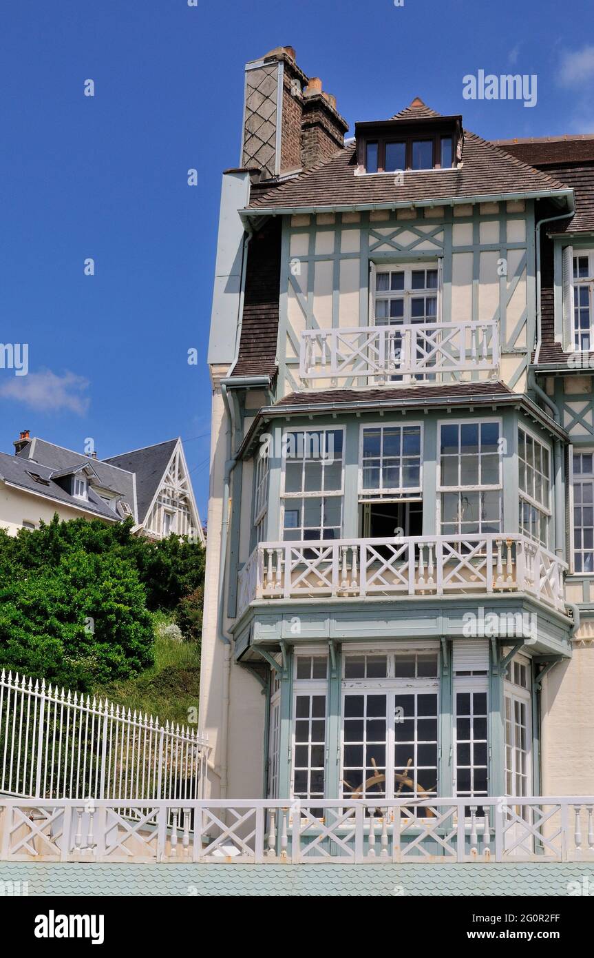 SEINE-MARITIME (76) NORMANDIA, LE HAVRE, CASA TIPICA DELLA PASSEGGIATA DYKE DEL LUNGOMARE Foto Stock