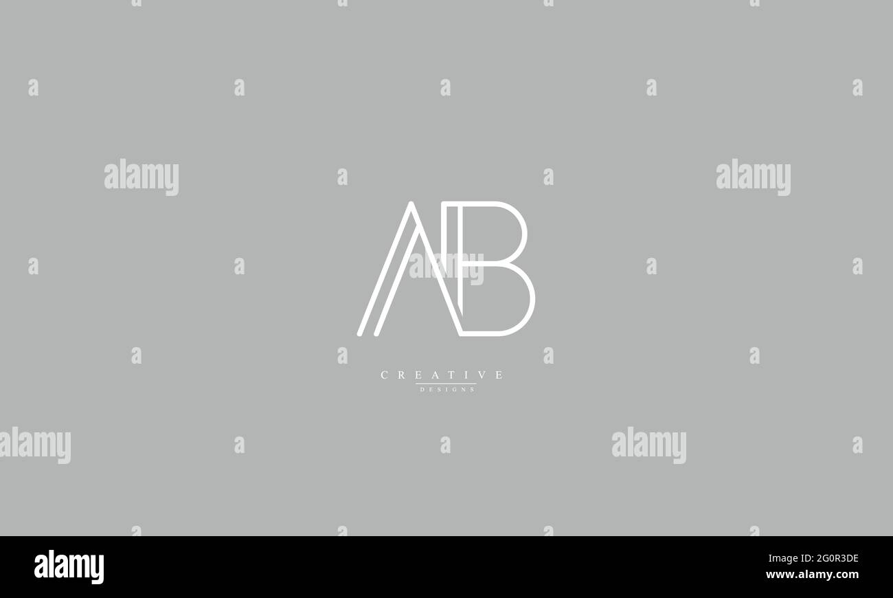 Modello monogramma del logo vettoriale AB BA Illustrazione Vettoriale