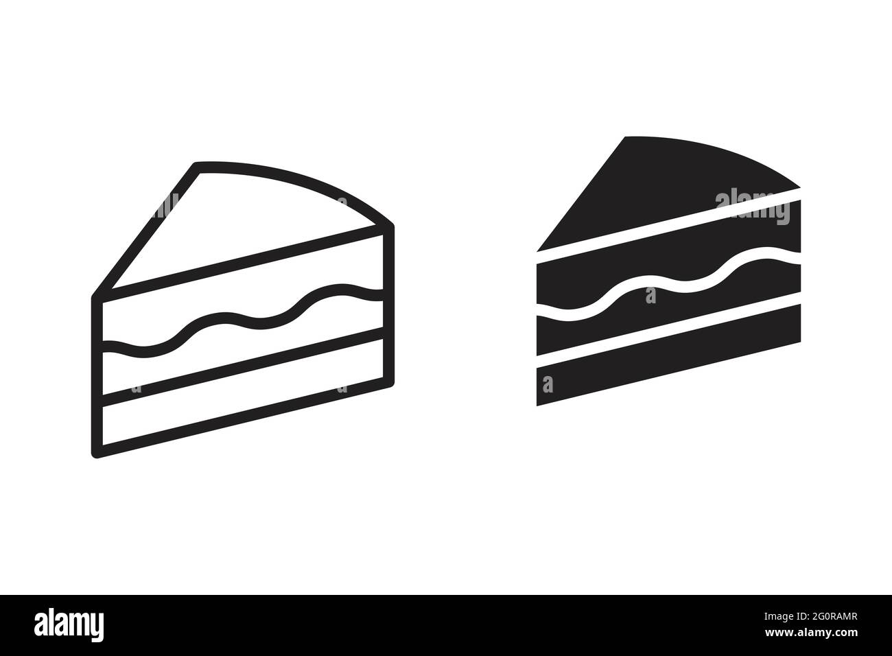 Icona fetta torta vettore dolce dessert panetteria concetto per il design grafico, logo, sito web, social media, app mobile, illustrazione dell'interfaccia utente Illustrazione Vettoriale