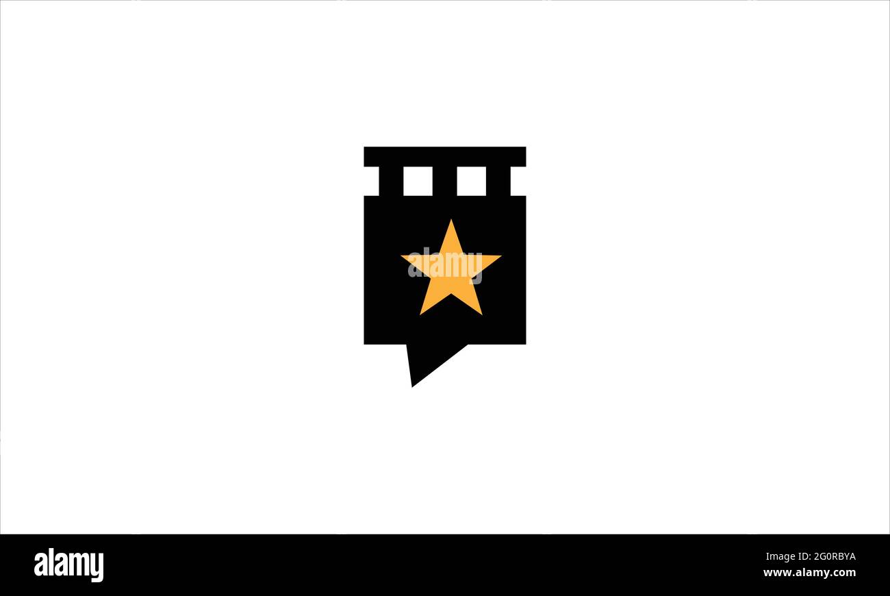 Pellicola con icona a stella modello vettoriale di illustrazione del logo Illustrazione Vettoriale