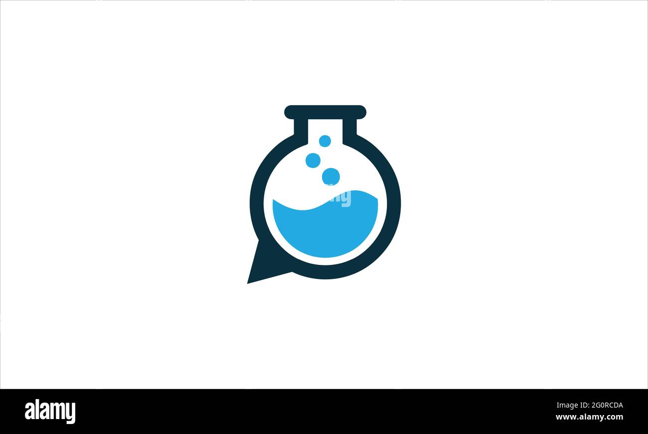 Matraccio bollente da laboratorio con soluzione e bolle icona Logo illustrazione del design Illustrazione Vettoriale