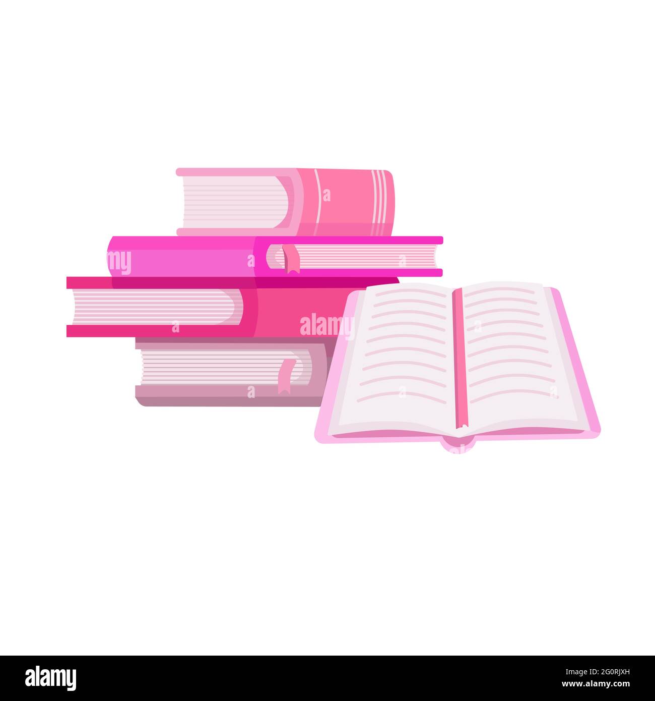Libri rosa. Apri libro . Disegno di illustrazione vettoriale Illustrazione Vettoriale