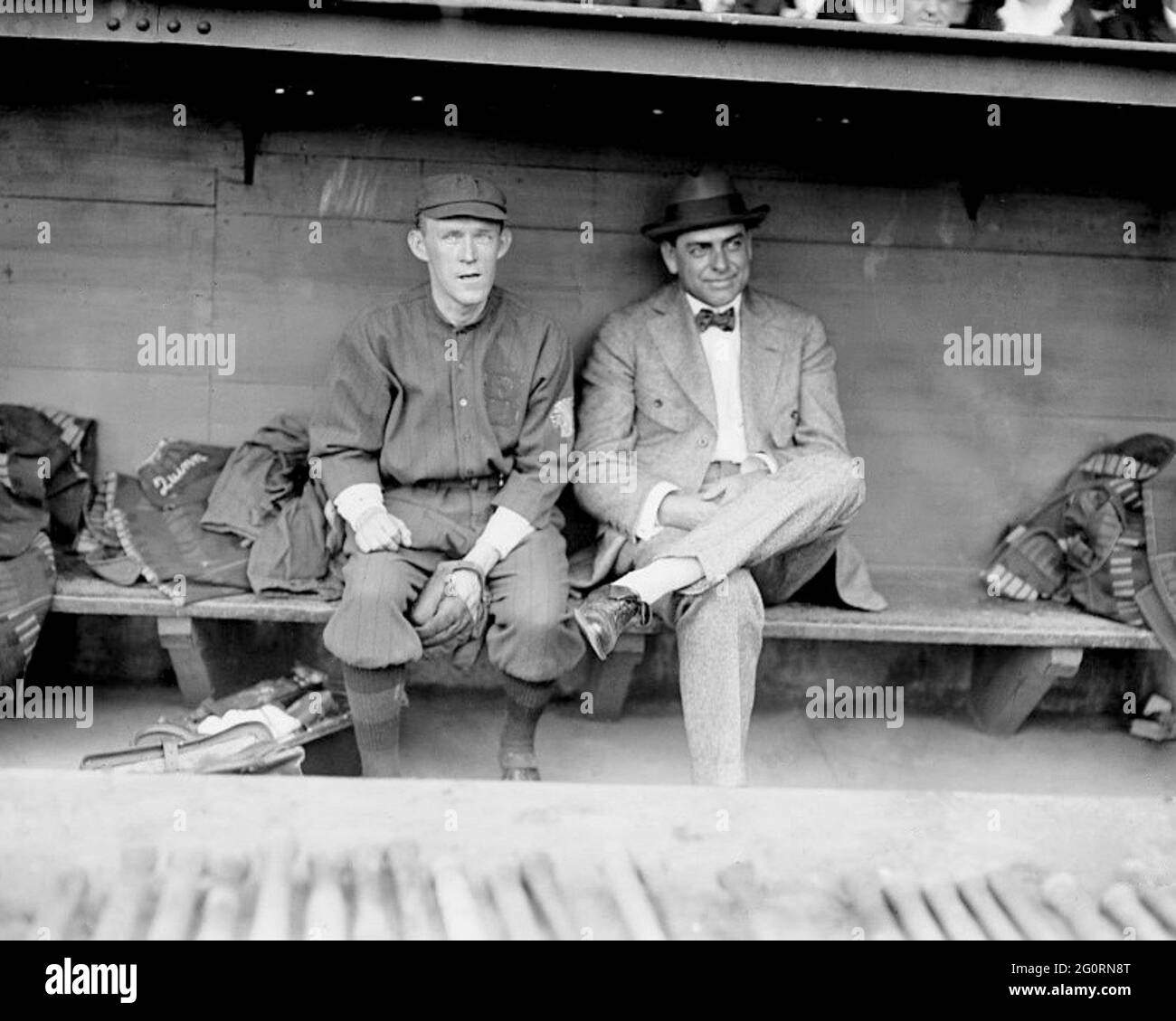 Johnny Evers & George Stallings, manager, Boston Braves 1914. Foto Stock