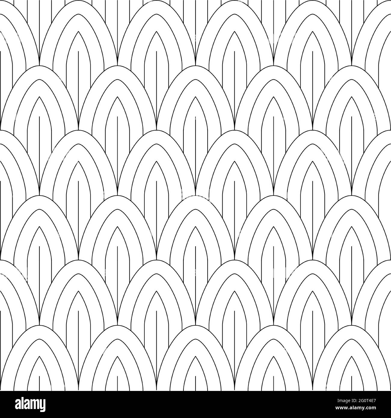 Scala di pesce modello senza giunture. Le scale di sirena o drago disegnano uno sfondo infinito. Parte del set. Illustrazione Vettoriale