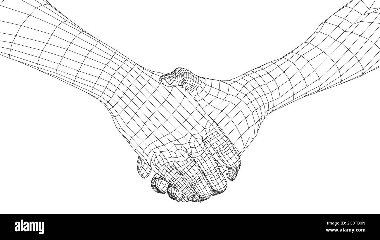 Uomo che scuote le mani. Vettore Illustrazione Vettoriale