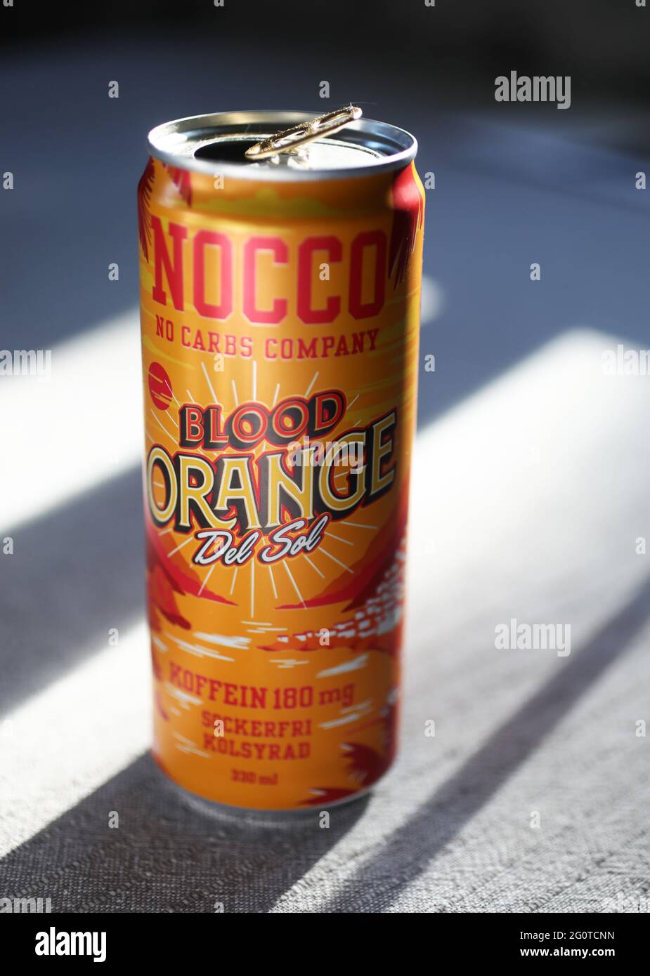 Blood Orange del sol bevande da Nocco No Carbs Company. Foto Stock