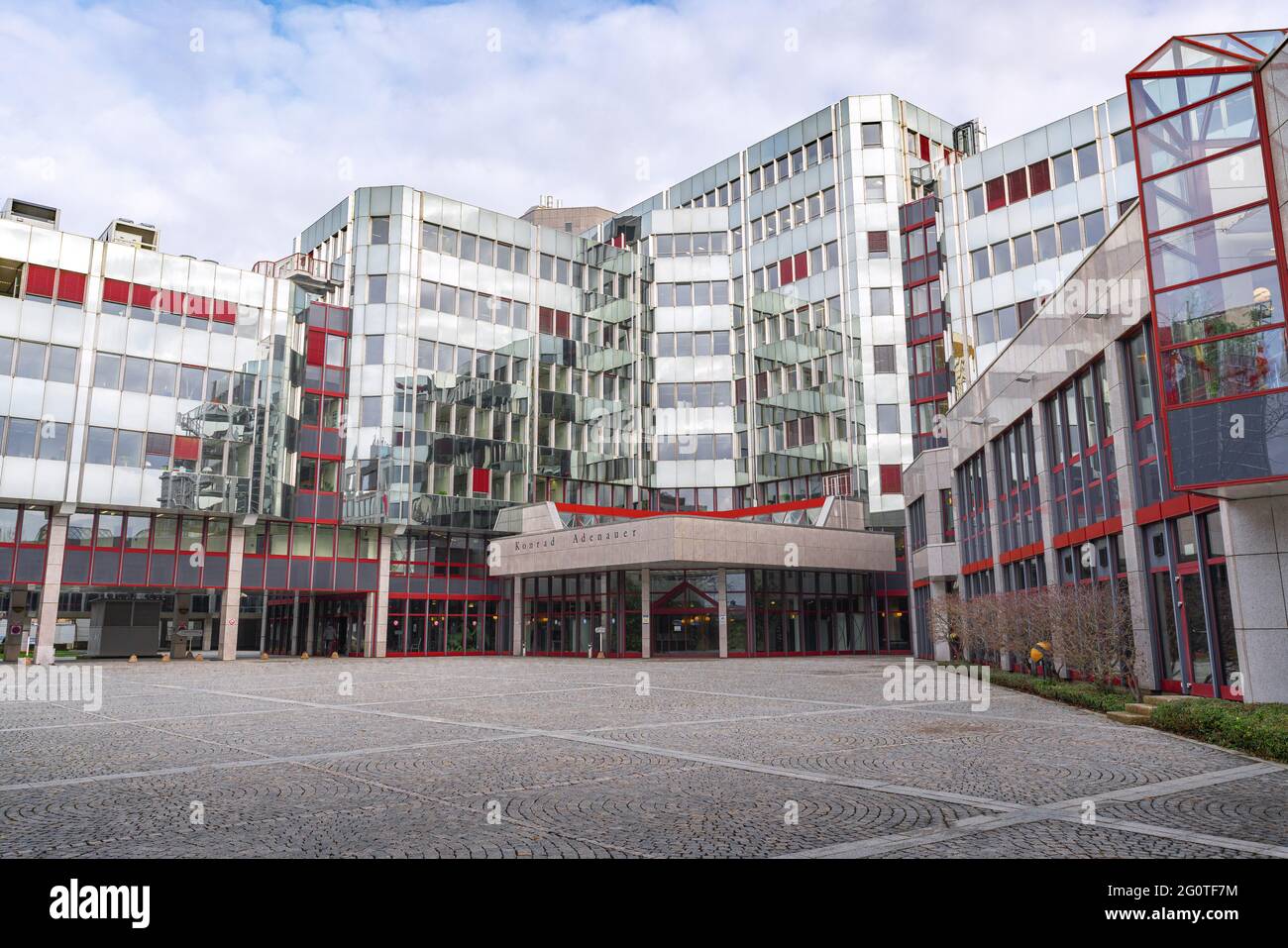 Segretariato del Parlamento dell'Unione europea - edificio Konrad Adenauer a Kirchberg - Lussemburgo, Lussemburgo Foto Stock