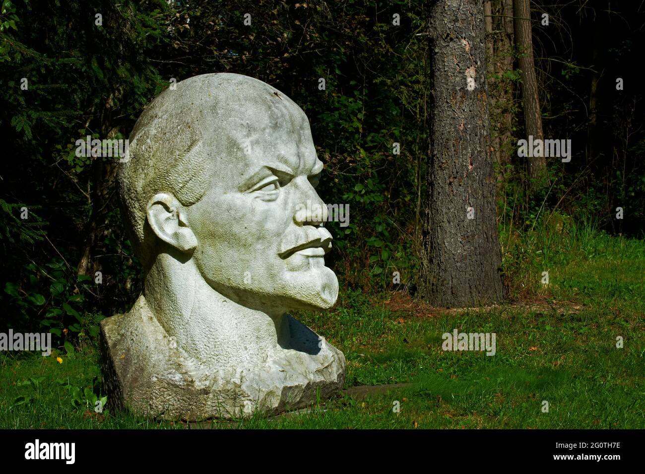 Lituania (paesi baltici), regione dell'Alytus, città di Druskininkai, Parco del Gruso, mondo Stalin, Statua di Lenin Foto Stock