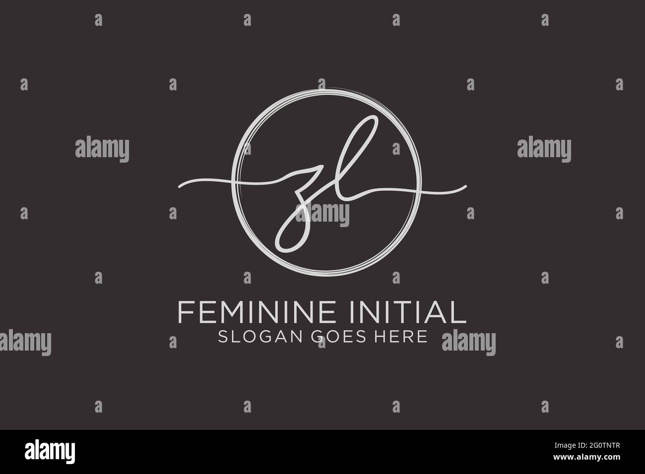 Logo ZL scritto a mano con logo vettoriale a forma di cerchio di firma iniziale, matrimonio, moda, floreale e botanico con template creativo. Illustrazione Vettoriale